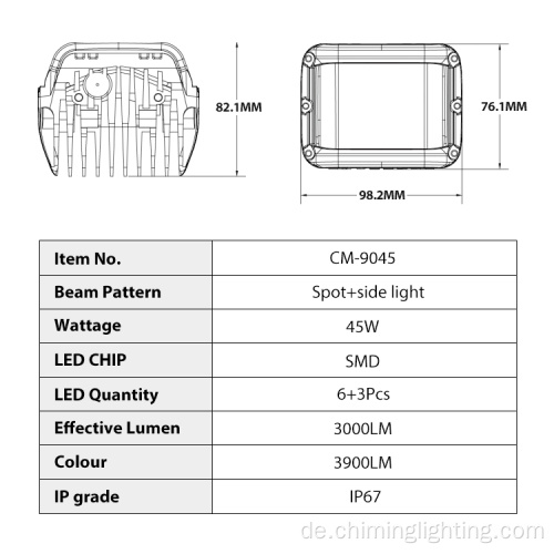 3 Seiten LED -Arbeit Licht Leuchte Offroad -LED -Würfel Licht für Offroad -LKWs